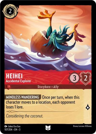 HeiHei Accidental Explorer 107/204 Into the Inklands Lorcana card