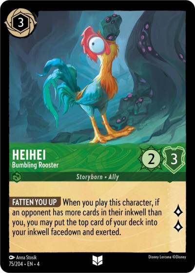 Heihei Bumbling Rooster 75/204 Ursula's Return Lorcana card