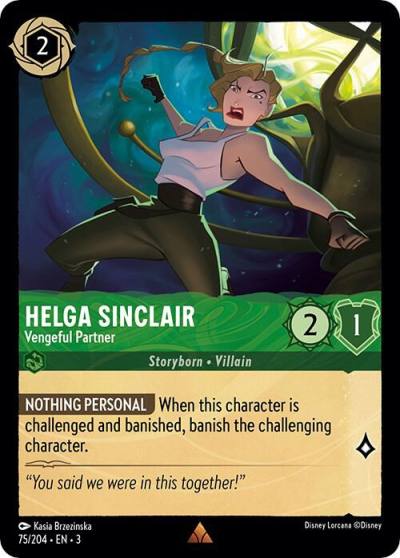 Helga Sinclair Vengeful Partner 75/204 Into the Inklands Lorcana card