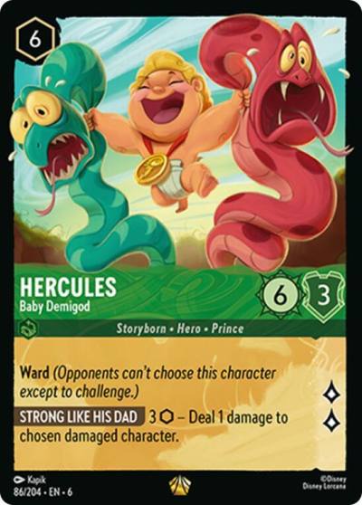 Hercules Baby Demigod 86/204 Azurite Sea Lorcana card