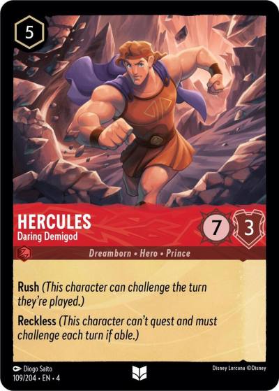 Hercules Daring Demigod 109/204 Ursula's Return Lorcana card