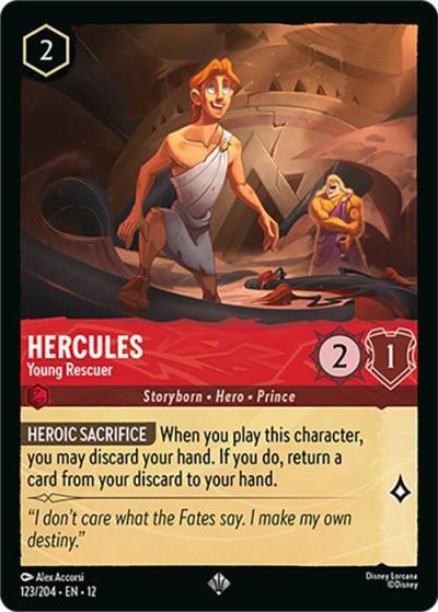 Hercules Young Rescuer 123/204 Wilds Unknown Lorcana card