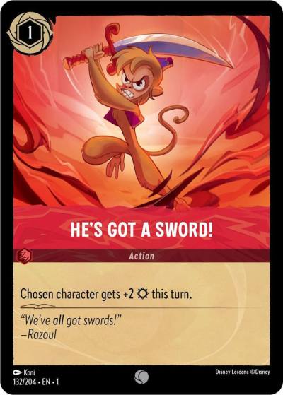 Hes Got A Sword 132/204 The First Chapter Lorcana card