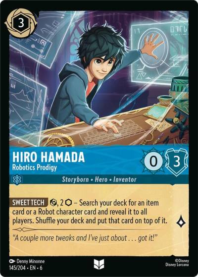Hiro Hamada Robotics Prodigy 145/204 Azurite Sea Lorcana card
