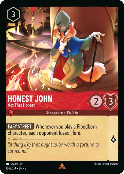 Honest John Not That Honest 109/204 Rise of the Floodborn Lorcana card