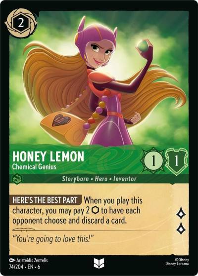 Honey Lemon Chemical Genius 74/204 Azurite Sea Lorcana card