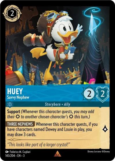 Huey Savvy Nephew 145/204 Into the Inklands Lorcana card
