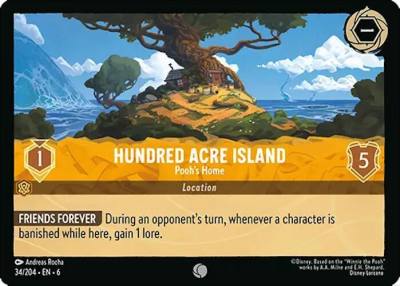 Hundred Acre Island Poohs Home 34/204 Azurite Sea Lorcana card