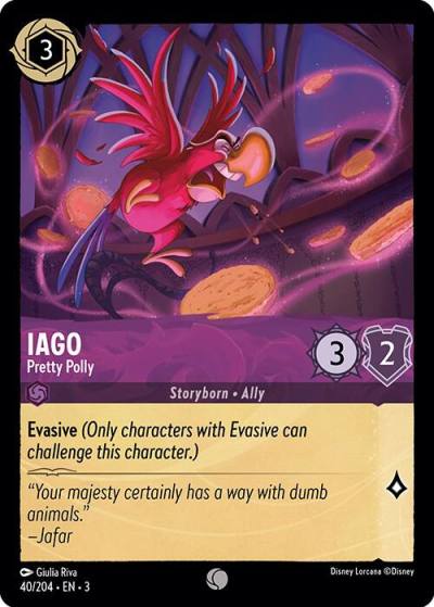 Iago Pretty Polly 40/204 Into the Inklands Lorcana card