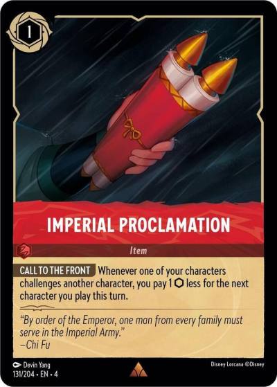 Imperial Proclamation 131/204 Ursula's Return Lorcana card