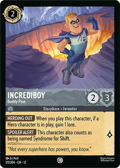 Incrediboy Buddy Pine 177/204 Wilds Unknown Lorcana card