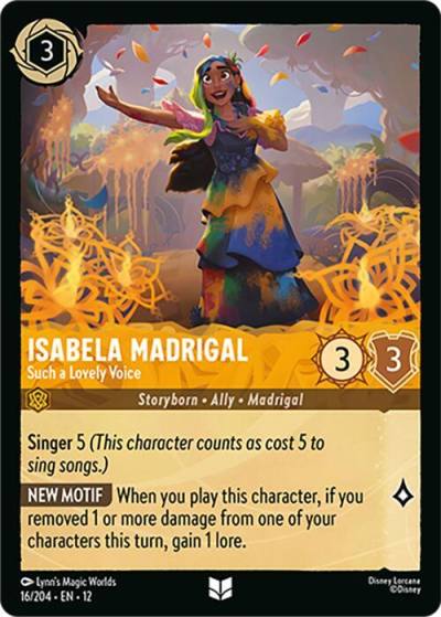 Isabela Madrigal Such a Lovely Voice 16/204 Wilds Unknown Lorcana card