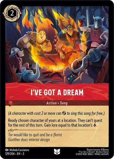Ive Got a Dream 129/204 Into the Inklands Lorcana card