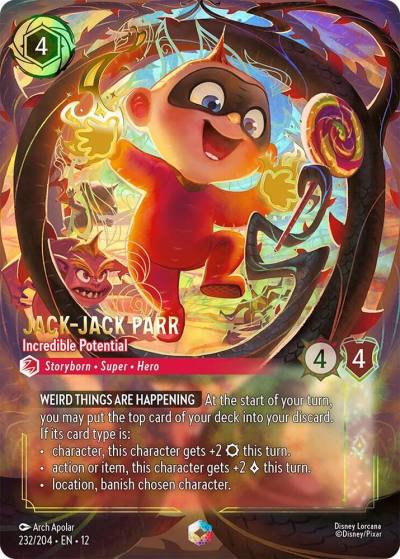 Jack-Jack Parr Incredible Potential (Enchanted) 232/204 Wilds Unknown Lorcana card