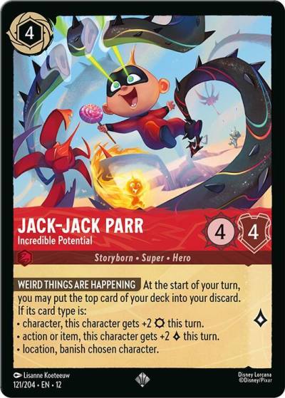 Jack-Jack Parr Incredible Potential 121/204 Wilds Unknown Lorcana card