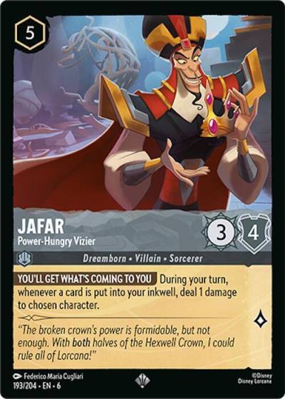 Jafar Power Hungry Vizier 193/204 Azurite Sea Lorcana card