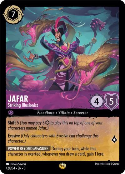 Jafar Striking Illusionist 42/204 Into the Inklands Lorcana card