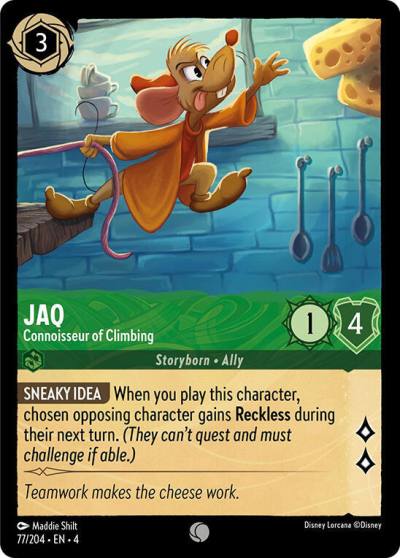 Jaq Connoisseur of Climbing 77/204 Ursula's Return Lorcana card