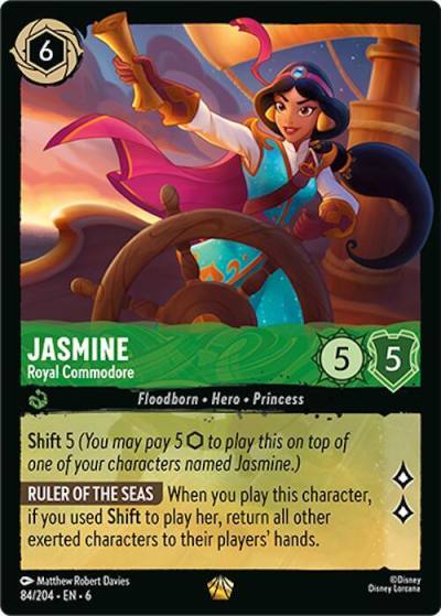 Jasmine Royal Commodore 84/204 Azurite Sea Lorcana card