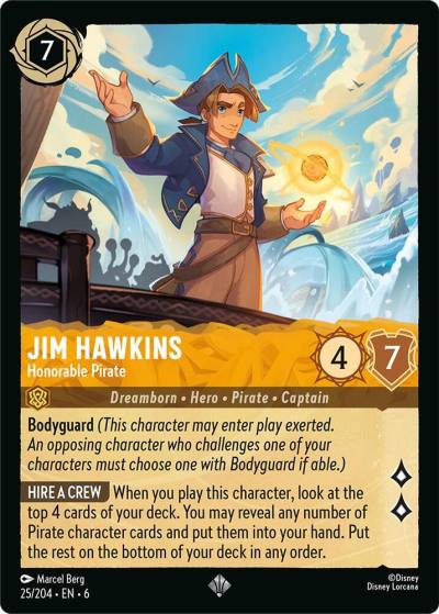 Jim Hawkins Honorable Pirate 25/204 Azurite Sea Lorcana card