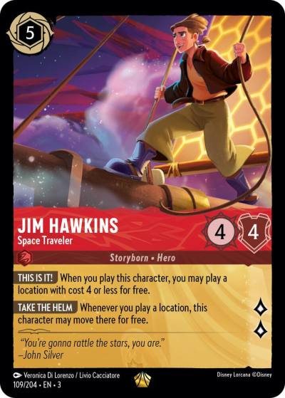 Jim Hawkins Space Traveler 109/204 Into the Inklands Lorcana card