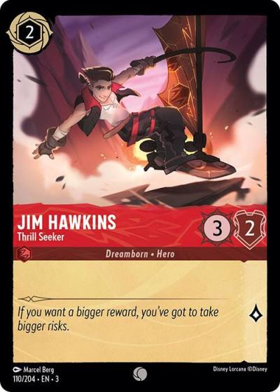 Jim Hawkins Thrill Seeker 110/204 Into the Inklands Lorcana card