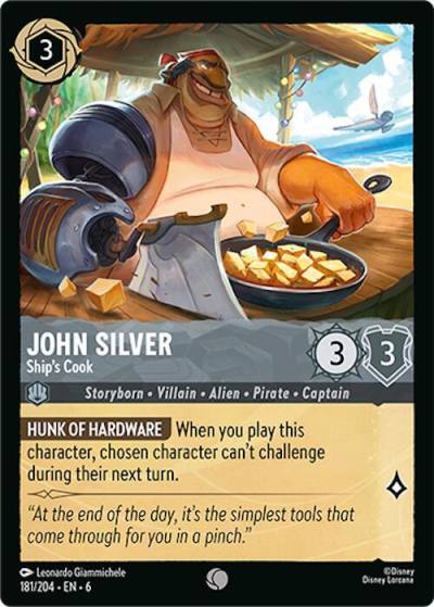 John Silver Ships Cook 181/204 Azurite Sea Lorcana card