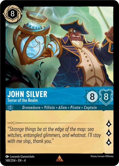 John Silver Terror of the Realm 148/204 Ursula's Return Lorcana card