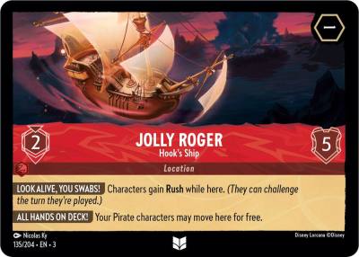 Jolly Roger Hooks Ship 135/204 Into the Inklands Lorcana card