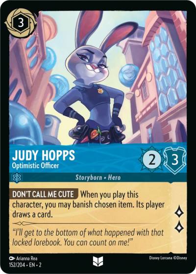 Judy Hopps Optimistic Officer 152/204 Rise of the Floodborn Lorcana card