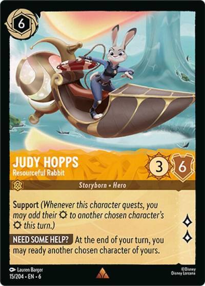 Judy Hopps Resourceful Rabbit 15/204 Azurite Sea Lorcana card