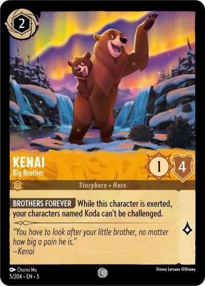 Kenai Big Brother 5/204 Shimmering Skies Lorcana card