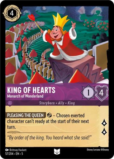King of Hearts Monarch of Wonderland 57/204 Shimmering Skies Lorcana card