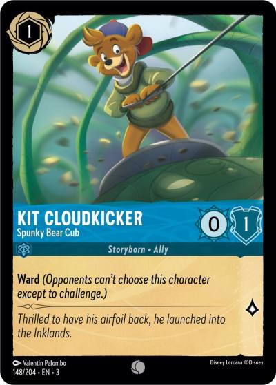 Kit Cloudkicker Spunky Bear Cub 148/204 Into the Inklands Lorcana card