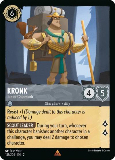 Kronk Junior Chipmunk 185/204 Rise of the Floodborn Lorcana card