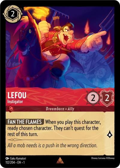 Lefou Instigator 112/204 The First Chapter Lorcana card