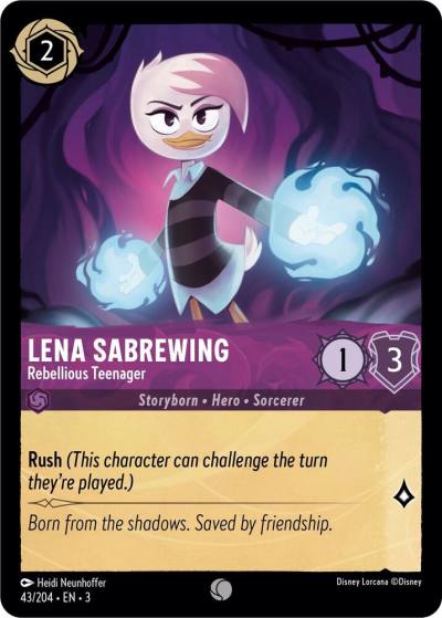 Lena Sabrewing Rebellious Teenager 43/204 Into the Inklands Lorcana card