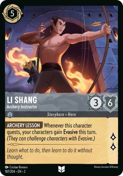 Li Shang Archery Instructor 187/204 Rise of the Floodborn Lorcana card