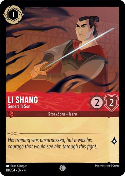 Li Shang Generals Son 111/204 Ursula's Return Lorcana card