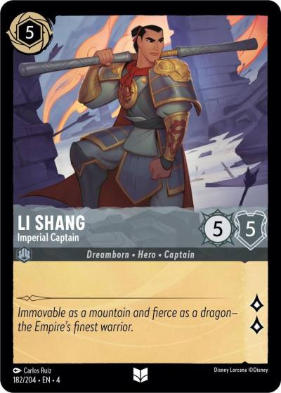 Li Shang Imperial Captain 182/204 Ursula's Return Lorcana card