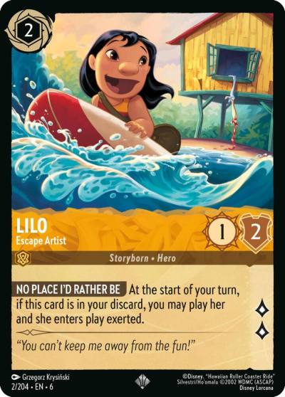 Lilo Escape Artist 2/204 Azurite Sea Lorcana card