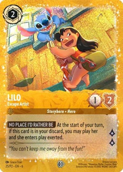 Lilo Escape Artist 25 Disney Lorcana Promo Cards Lorcana card