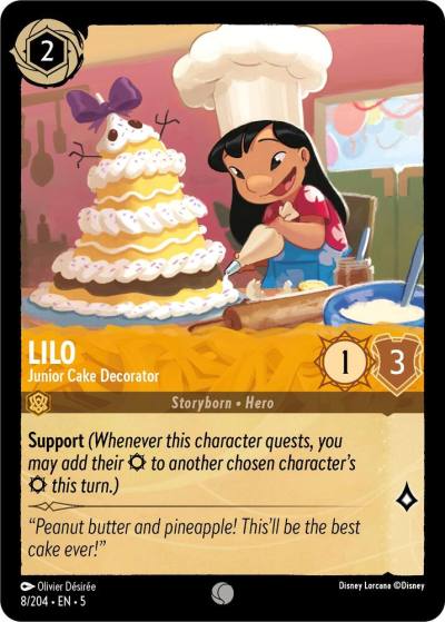 Lilo Junior Cake Decorator 8/204 Shimmering Skies Lorcana card