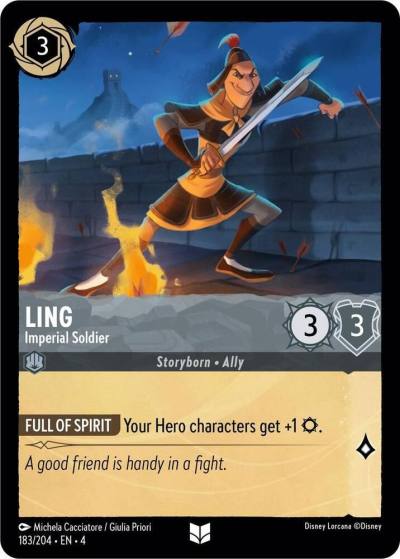 Ling Imperial Soldier 183/204 Ursula's Return Lorcana card