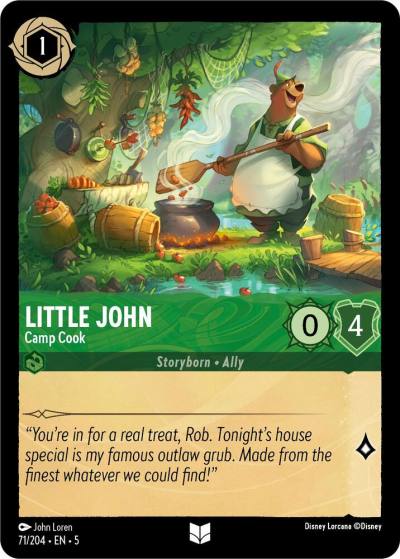Little John Camp Cook 71/204 Shimmering Skies Lorcana card