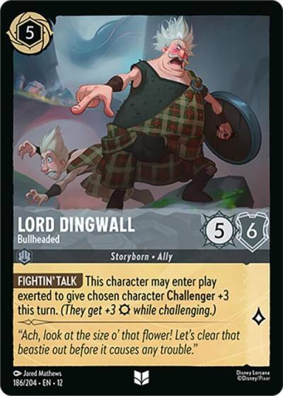 Lord Dingwall Bullheaded 186/204 Wilds Unknown Lorcana card