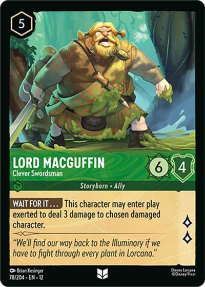 Lord MacGuffin Clever Swordsman 78/204 Wilds Unknown Lorcana card