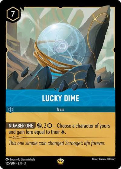Lucky Dime 165/204 Into the Inklands Lorcana card