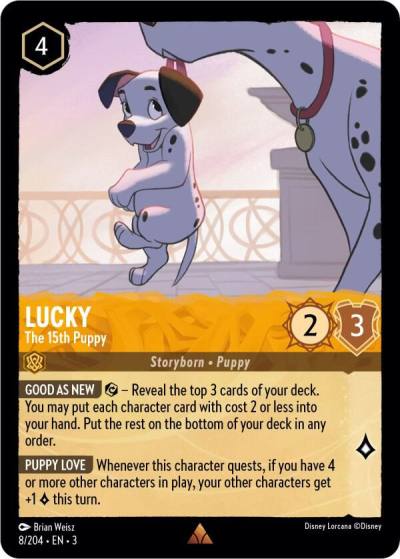Lucky The 15th Puppy 8/204 Into the Inklands Lorcana card
