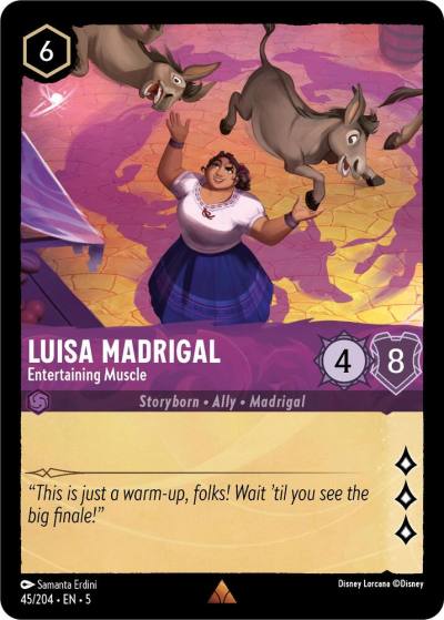 Luisa Madrigal Entertaining Muscle 45/204 Shimmering Skies Lorcana card